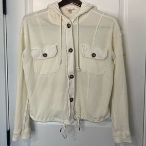 * Como Vintage Waffle Knit Jacket Cream Size M